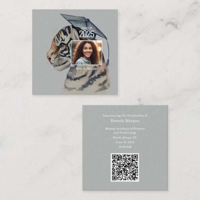 Unique Graduation Announcement Enclosure Card  (Front/Back)