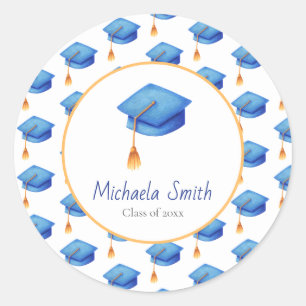 Unique Graduation Cap Personalized Graduation Classic Round Sticker