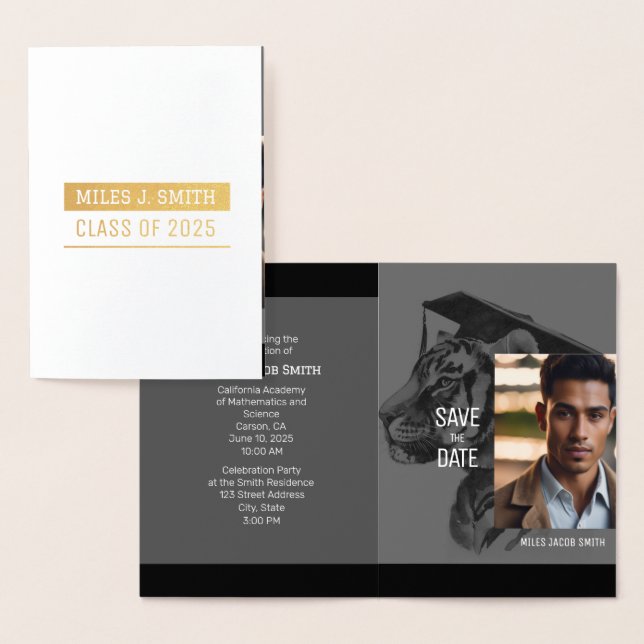 Unique Graduation Invitation Foil Card (Display)