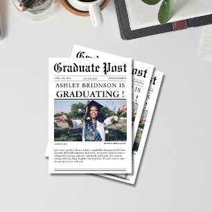 Unique Graduation Newspaper High School photo  Invitation