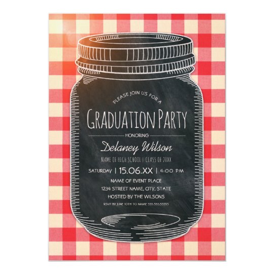 Unique Graduation Party Rustic Country Mason Jar Card