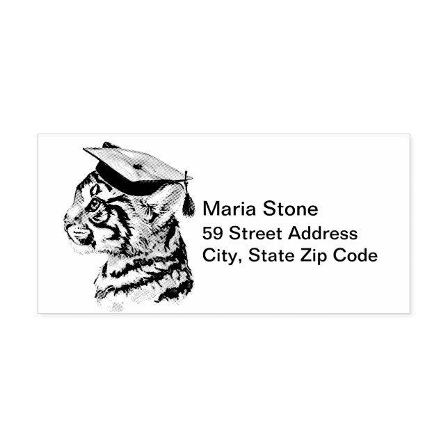 Unique graduation return address self-inking stamp (Design)
