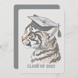 Unique Graduation Tiger QR Code Invitation 