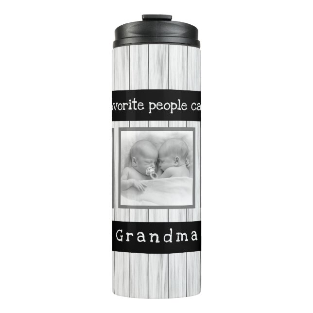 Unique Grandma Gifts - Personalized Photo Thermal Tumbler (Front)