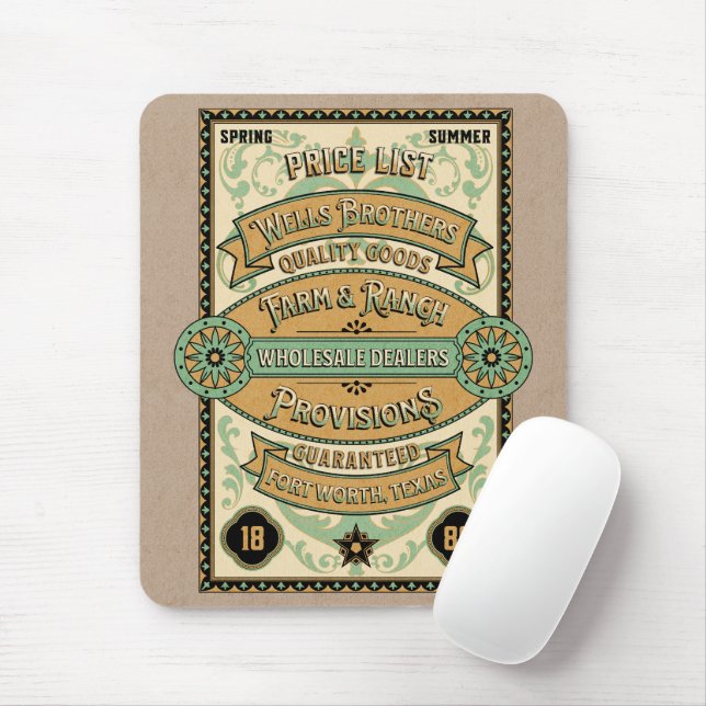 Unique graphic retro art Farmhouse style Mouse Pad (With Mouse)