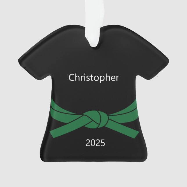 Unique Green Belt Karate Ornament (Front)