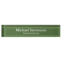 Unique Green Elegant Dental Technician Nameplate