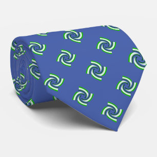 Unique Green Pattern on Blue Tie