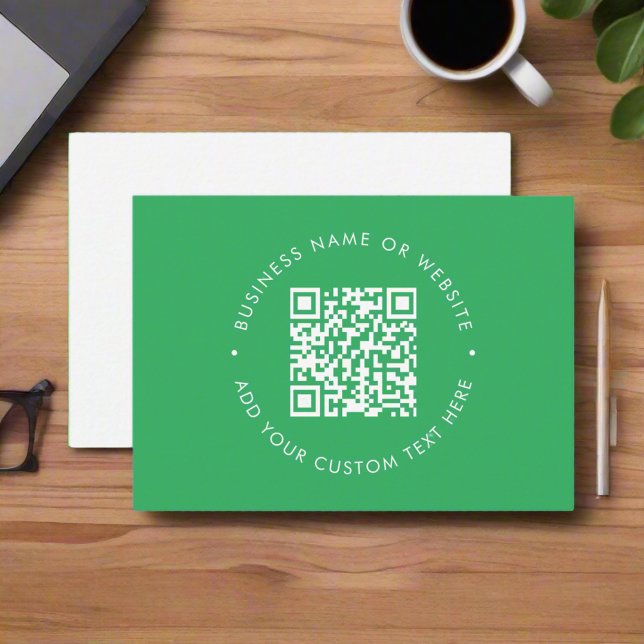 Unique Green Scannable QR CODE Connect With Us Business Card (Creator Uploaded)