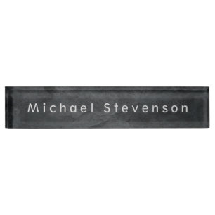 Unique Grey Elegant Modern Minimalist Design Nameplate
