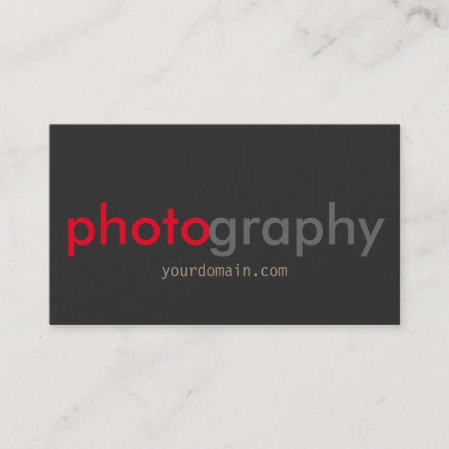 Unique Grey Red Photographer Artist Business Card (Front)
