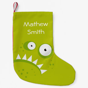 Unique Grumpy Angry Funny Scary Green Monster Small Christmas Stocking