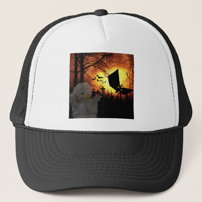 Unique Halloween design Trucker Hat (Front)