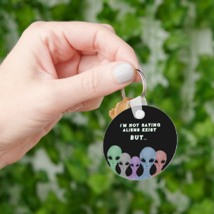Unique Hand Drawn Multi Coloured Aliens Keychain