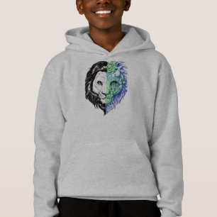 Unique Hand Drawn Mystic Lion Art Boy's Hoodie