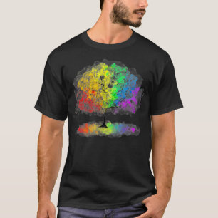 Unique Hand Drawn Rainbow Tree Colorful Apparel Ga T-Shirt