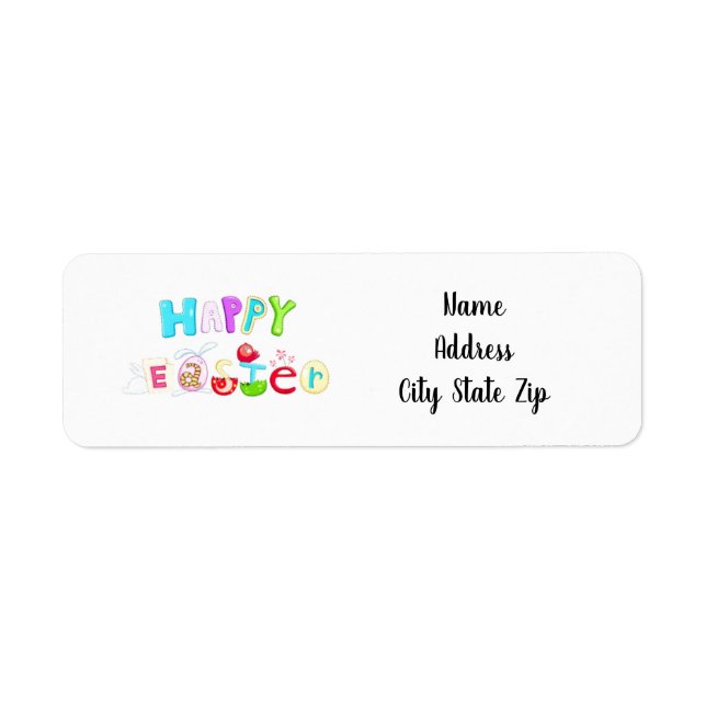 UNIQUE **HAPPY EASTER** *ÉTIQUETTE DE ADRESSE* (Devant)