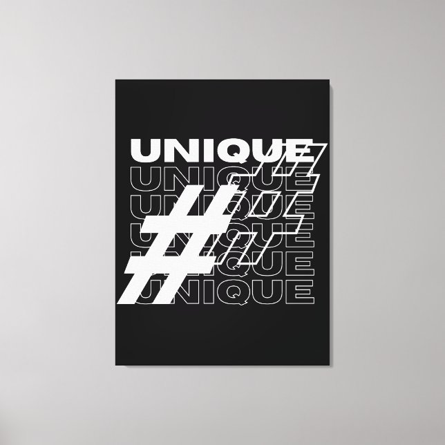Unique Hashtag Typography Canvas Print (Front)