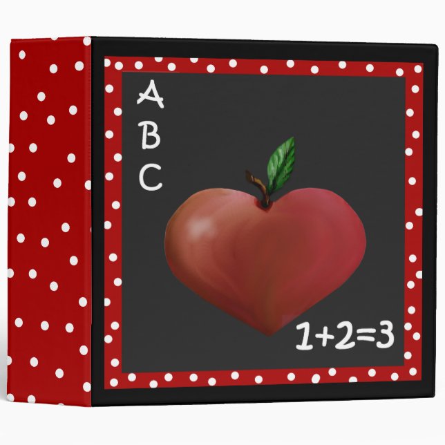 Unique Heart Apple Teacher's Binder (Front/Spine)