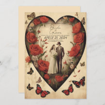 Unique Heart-Shaped Wedding Invitation