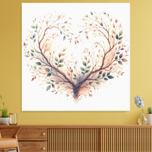 Unique Heart Stretched Canvas Print