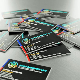 Unique Heating & Cooling Company Logo Slogan HVAC  Magnetic Business Card