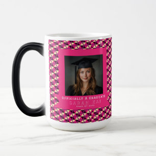 Unique Hexagonal Pattern College Grad Magic Mug