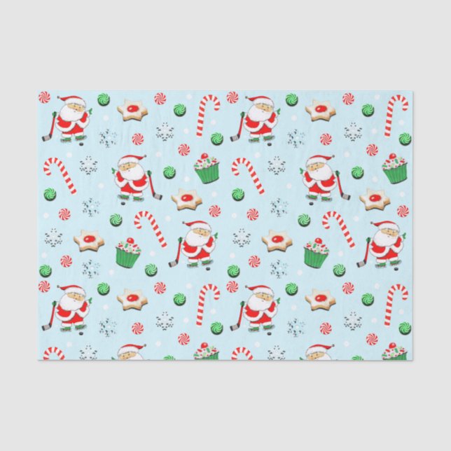 Unique Hockey Holiday Gift Tissue Paper (Front)