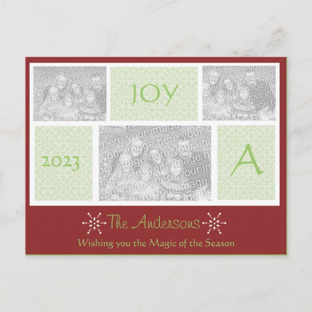 Unique Holiday Card with 3 Photos (Front)