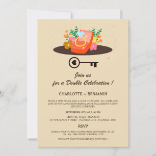 Unique Housewarming And Engagement Party Invitation