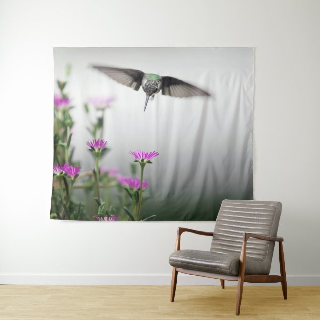 Unique Hummingbird Tapestry (In Situ (Horizontal))