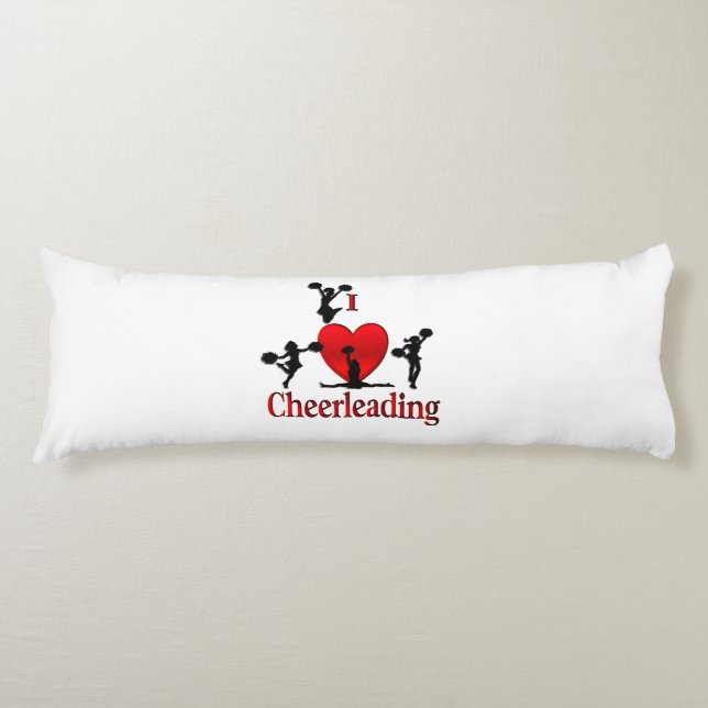 Unique I Heart Cheerleading Body Pillow (Front)