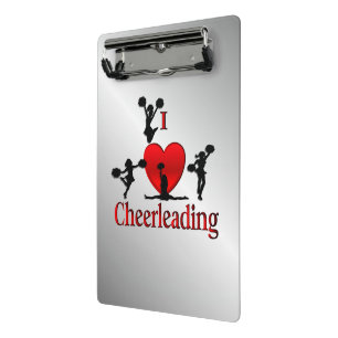 Unique I Heart Cheerleading Mini Clipboard