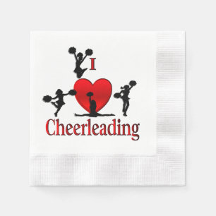 Unique I Heart Cheerleading Napkin
