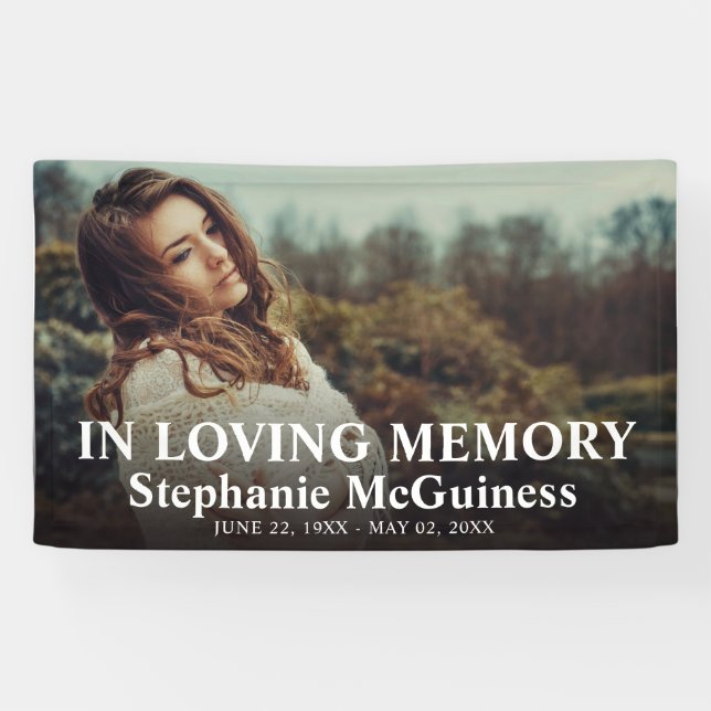 Unique In Loving Memory Photo Banner (Horizontal)