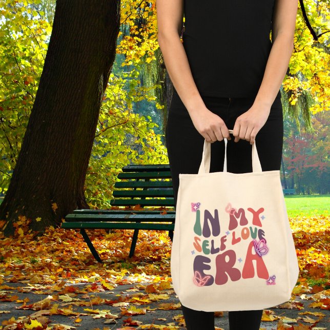 Unique In My Self Love Era Neon Butterfly and Star Tote Bag (Creator Uploaded)