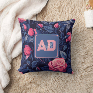 Unique Initial Rose Keepsake Pillow