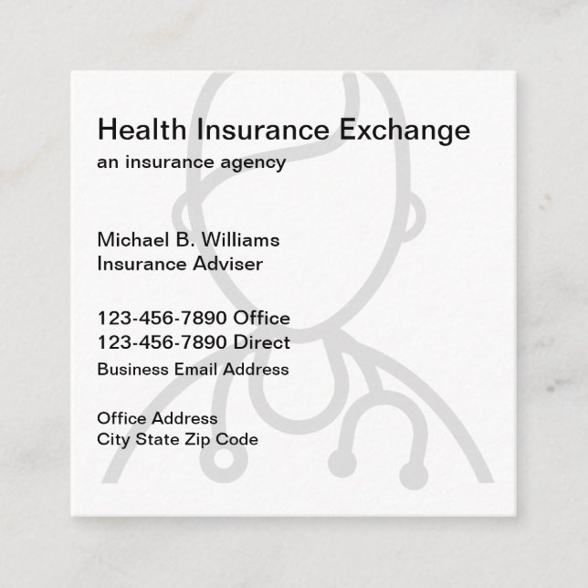 Unique Insurance Agent Square Business Card (Front)
