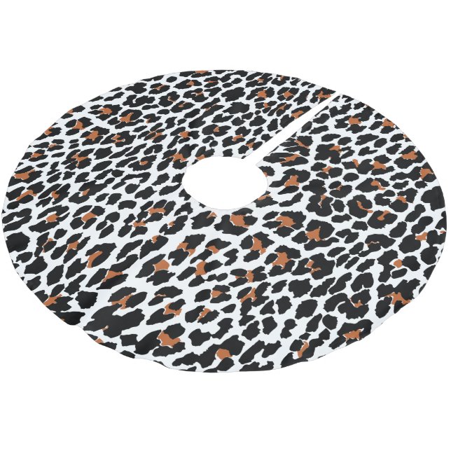 Unique Jaguar Animal Print Brushed Polyester Tree Skirt (Angled)