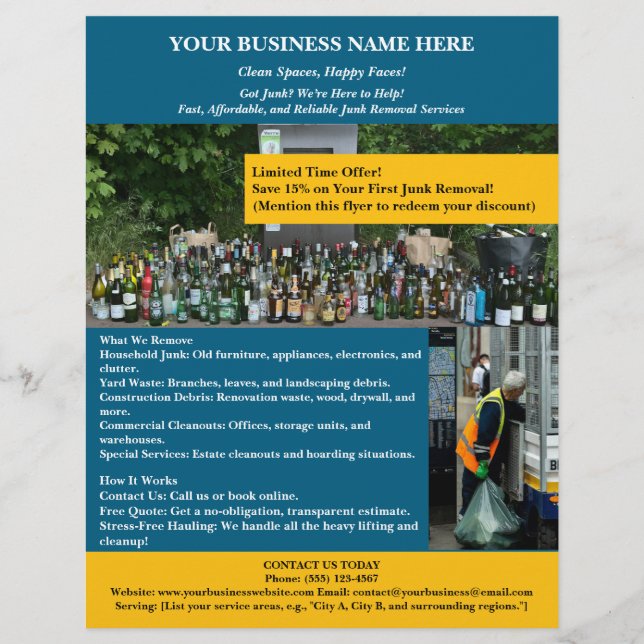 Unique Junk Removal  Flyer (Front)