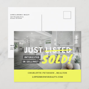 Unique Just Sold Real Estate Postcard