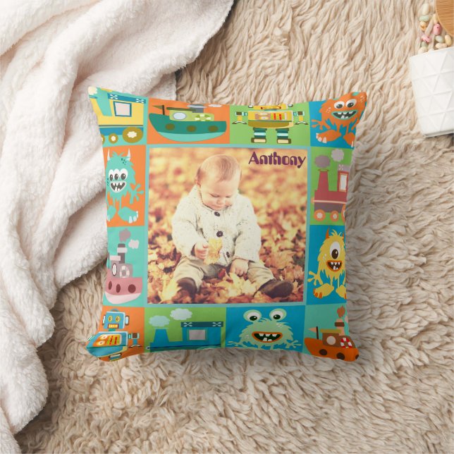 Unique kids photo frame throw pillow (Blanket)