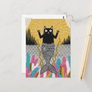 Unique Kitty Mermaid Postcard