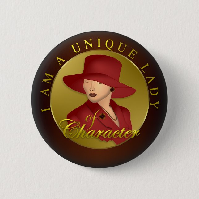 Unique Lady Of Character 2 Inch Round Button (Front)