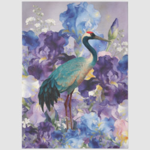 Unique Large Watercolor Crane Furniture Decoupage Tissue Paper