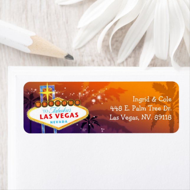 Unique Las Vegas Mariage Adresse de retour (En situation)