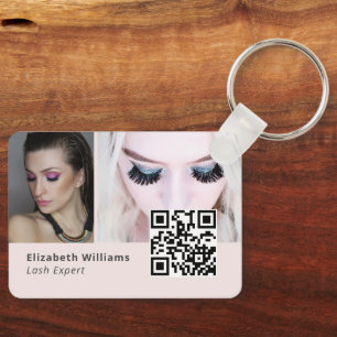 Unique Lash Expert Business Card with QR Code Keychain
