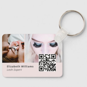 Unique Lash Expert Logo Business Card with QR Code Keychain