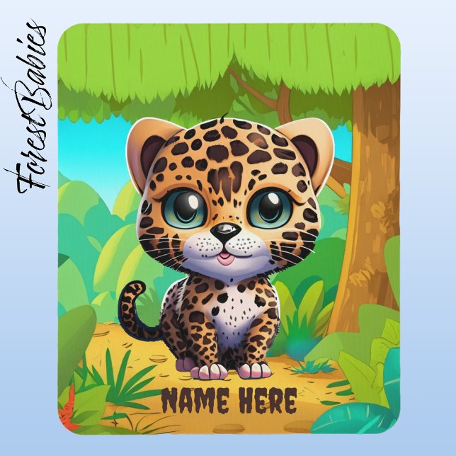 Unique Leopard Kitten Jungle Wildlife Animal Mouse Pad (Leopard, Customizable ForestBabies Mouse Pad)