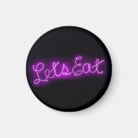 Unique Let's Eat Vintage Neon Sign in Purple